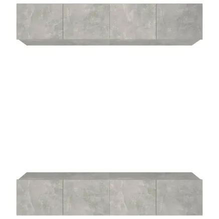 Meubles TV 4 pcs gris béton 80x30x30 cm bois d'ingénierie 2