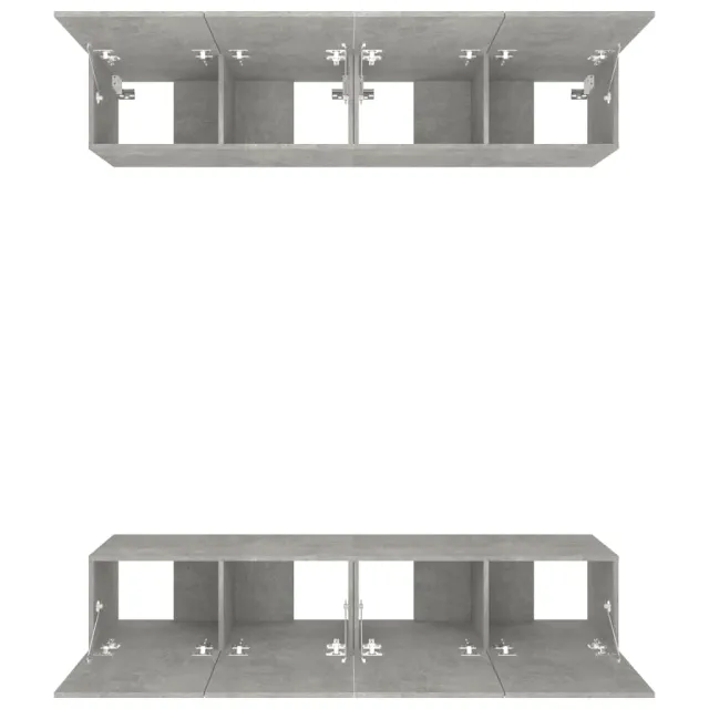 Meubles TV 4 pcs gris béton 80x30x30 cm bois d'ingénierie