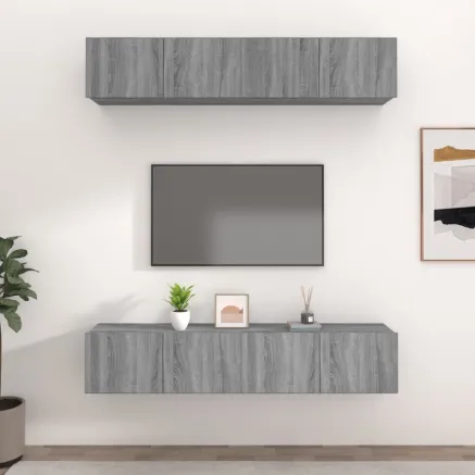 Meubles TV 4 pcs sonoma gris 80x30x30 cm bois d'ingénierie