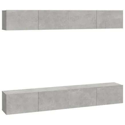 Meubles TV muraux 4 pcs Gris béton 100x30x30 cm 2
