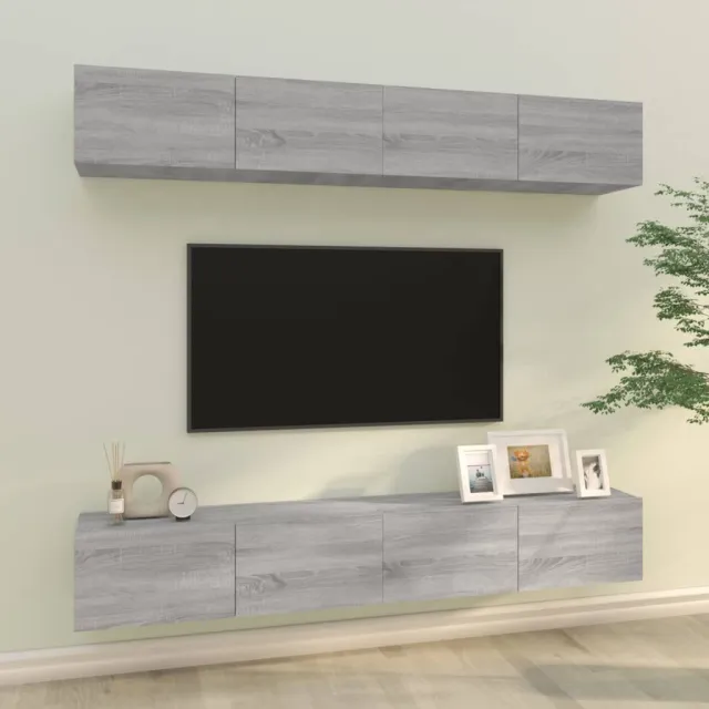 Meubles TV muraux 4 pcs sonoma gris 100x30x30 cm