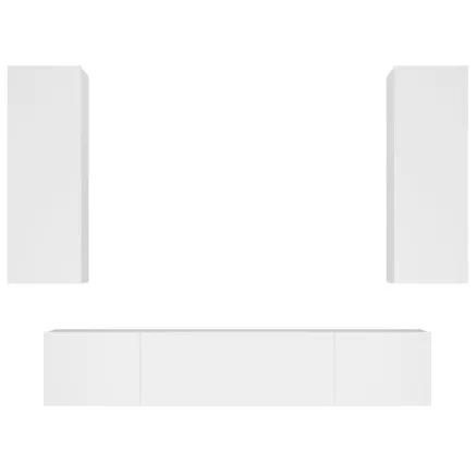 Ensemble de meubles TV 4 pcs Blanc Bois d'ingénierie 2
