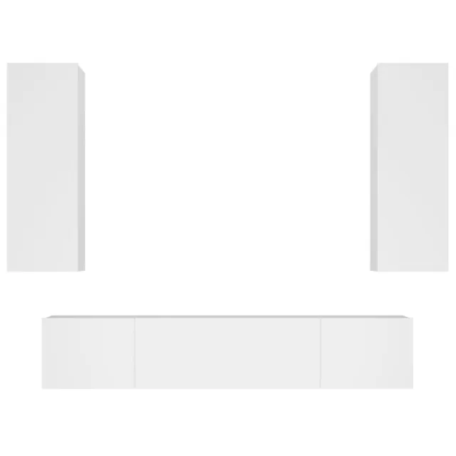Ensemble de meubles TV 4 pcs Blanc Bois d'ingénierie
