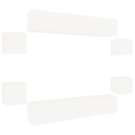 Ensemble de meubles TV 8 pcs Blanc Bois d'ingénierie 2