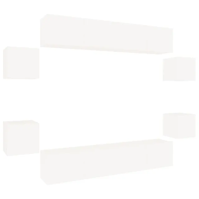 Ensemble de meubles TV 8 pcs Blanc Bois d'ingénierie