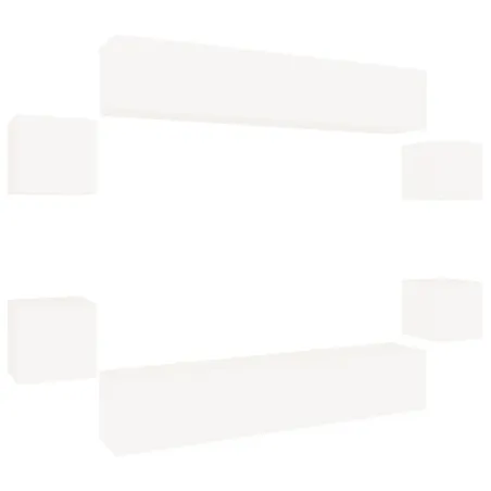 Ensemble de meubles TV 8 pcs Blanc Bois d'ingénierie