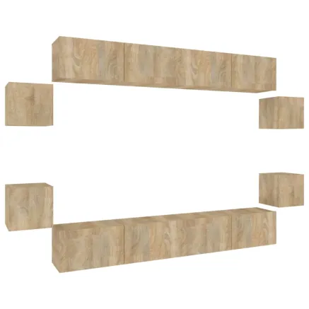 Ensemble de meubles TV 8 pcs Chêne sonoma Bois d'ingénierie 2