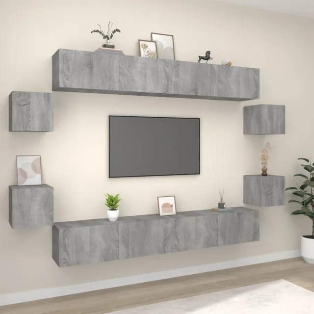 Ensemble de meubles TV 8 pcs Sonoma gris Bois d'ingénierie