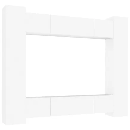 Ensemble de meubles TV 8 pcs Blanc Bois d'ingénierie 2