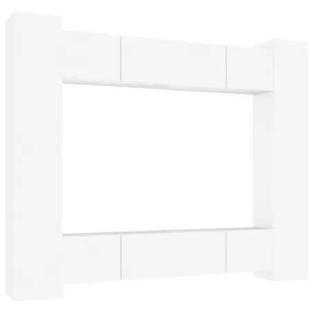 Ensemble de meubles TV 8 pcs Blanc Bois d'ingénierie