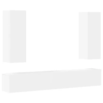 Ensemble de meubles TV 5 pcs Blanc Bois d'ingénierie 2