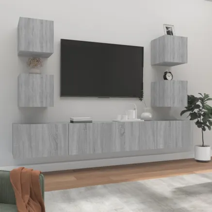 Ensemble de meubles TV 6 pcs Sonoma gris Bois d'ingénierie