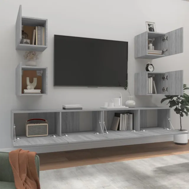 Ensemble de meubles TV 6 pcs Sonoma gris Bois d'ingénierie