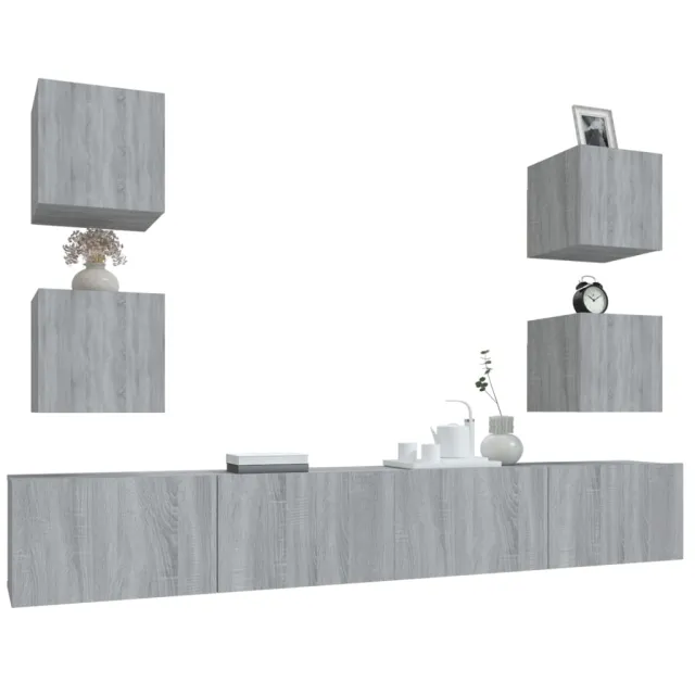 Ensemble de meubles TV 6 pcs Sonoma gris Bois d'ingénierie