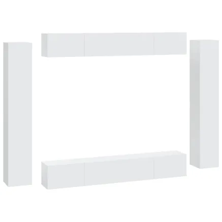 Ensemble de meubles TV 8 pcs Blanc Bois d'ingénierie 2