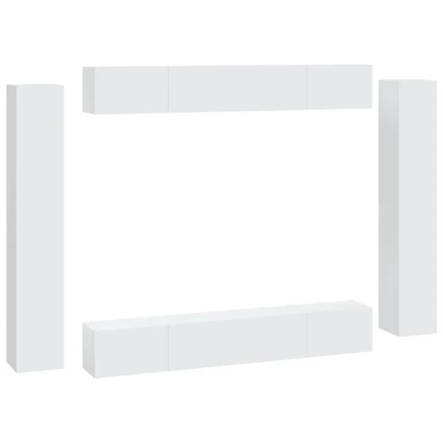 Ensemble de meubles TV 8 pcs Blanc Bois d'ingénierie