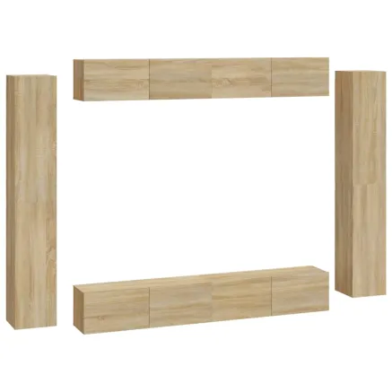 Ensemble de meubles TV 8 pcs Chêne sonoma Bois d'ingénierie 2