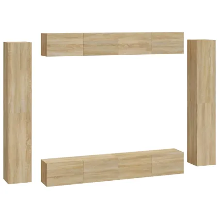Ensemble de meubles TV 8 pcs Chêne sonoma Bois d'ingénierie