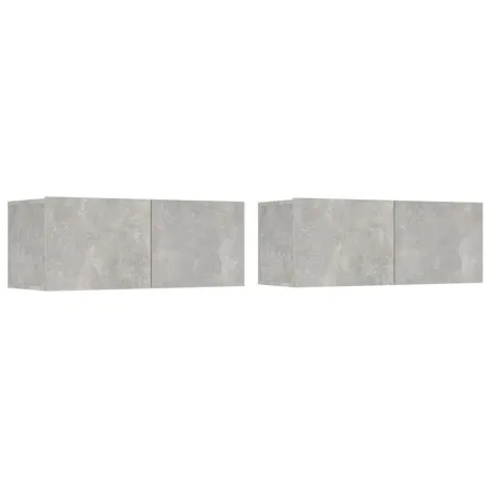 Ensemble de meubles TV 4 pcs Gris béton Bois d'ingénierie