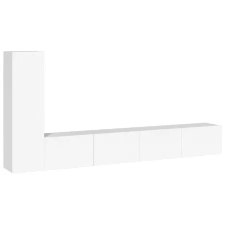 Ensemble de meubles TV 3 pcs Blanc Bois d'ingénierie