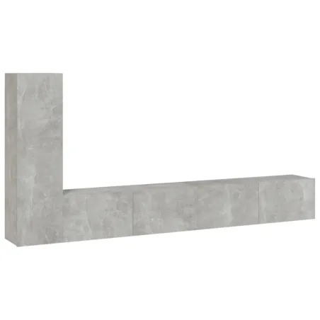 Ensemble de meubles TV 3 pcs Gris béton Bois d'ingénierie