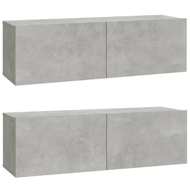 Ensemble de meubles TV 3 pcs Gris béton Bois d'ingénierie