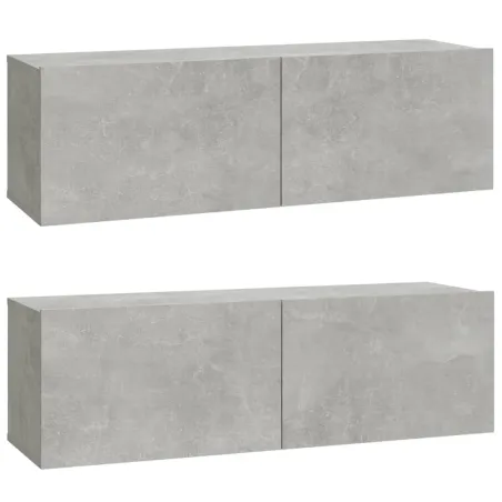Ensemble de meubles TV 3 pcs Gris béton Bois d'ingénierie