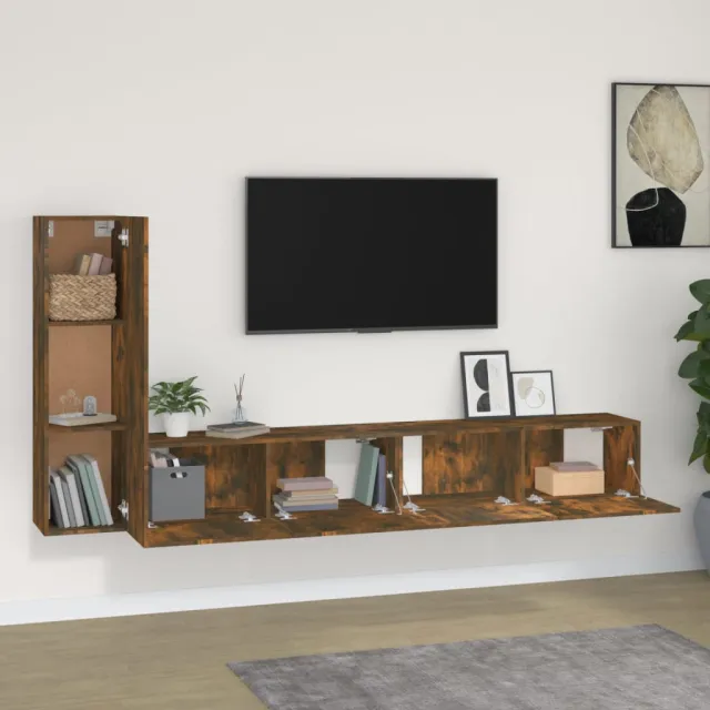 Ensemble de meubles TV 3 pcs Chêne fumé Bois d'ingénierie
