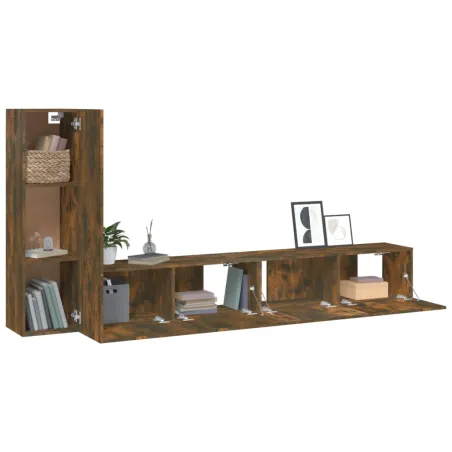 Ensemble de meubles TV 3 pcs Chêne fumé Bois d'ingénierie
