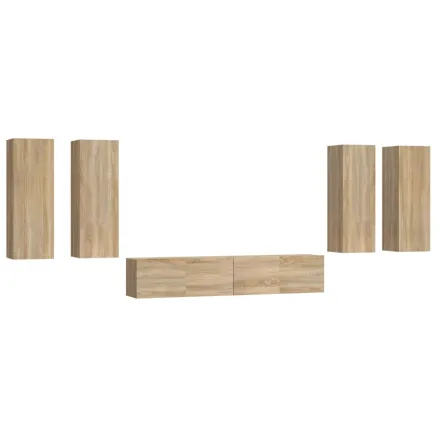 Ensemble de meubles TV 6 pcs Chêne sonoma Bois d'ingénierie 2