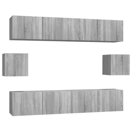 Ensemble de meubles TV 6 pcs Sonoma gris Bois d'ingénierie