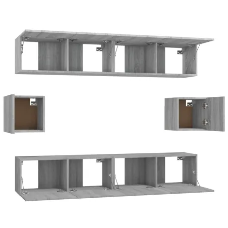 Ensemble de meubles TV 6 pcs Sonoma gris Bois d'ingénierie