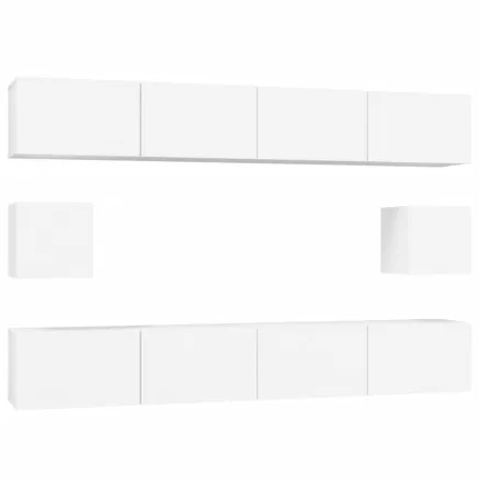 Ensemble de meubles TV 6 pcs Blanc Bois d'ingénierie 2