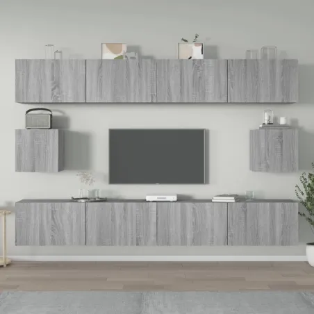 Ensemble de meubles TV 6 pcs Sonoma gris Bois d'ingénierie