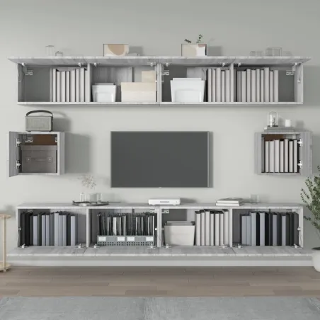 Ensemble de meubles TV 6 pcs Sonoma gris Bois d'ingénierie