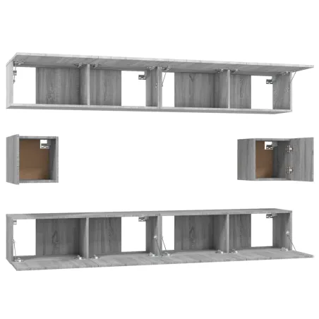 Ensemble de meubles TV 6 pcs Sonoma gris Bois d'ingénierie