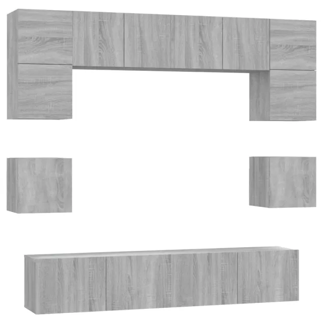 Ensemble de meubles TV 8 pcs Sonoma gris Bois d'ingénierie