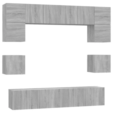 Ensemble de meubles TV 8 pcs Sonoma gris Bois d'ingénierie