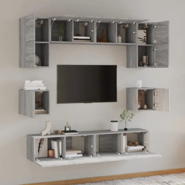 Ensemble de meubles TV 8 pcs Sonoma gris Bois d'ingénierie