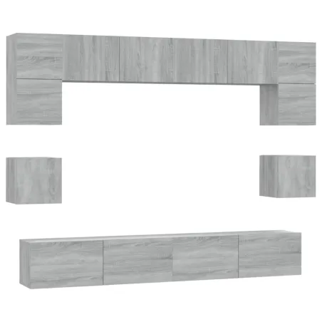 Ensemble de meubles TV 8 pcs Sonoma gris Bois d'ingénierie