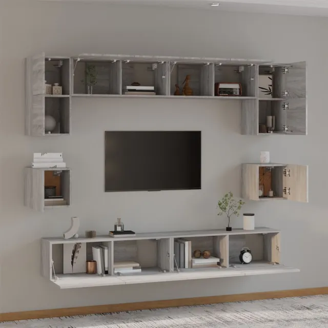 Ensemble de meubles TV 8 pcs Sonoma gris Bois d'ingénierie