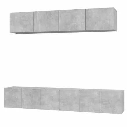 Ensemble de meubles TV 5 pcs Gris béton Bois d'ingénierie 2