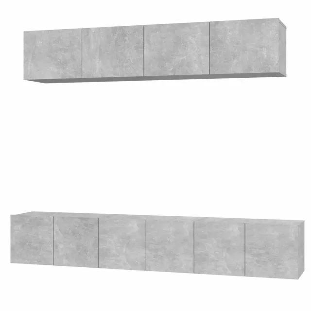 Ensemble de meubles TV 5 pcs Gris béton Bois d'ingénierie