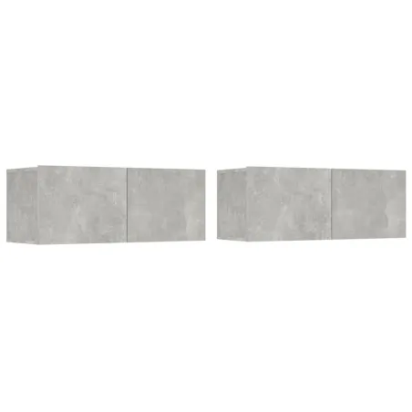 Ensemble de meubles TV 5 pcs Gris béton Bois d'ingénierie
