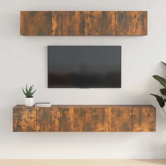 Ensemble de meubles TV 5 pcs Chêne fumé Bois d'ingénierie