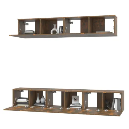 Ensemble de meubles TV 5 pcs Chêne fumé Bois d'ingénierie