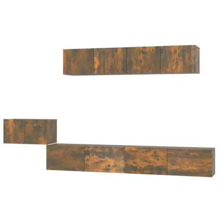 Ensemble de meubles TV 5 pcs Chêne fumé Bois d'ingénierie