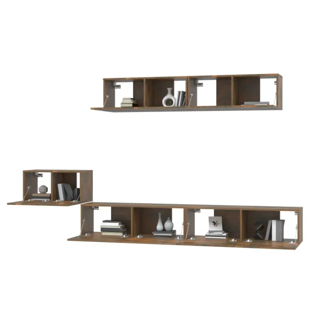 Ensemble de meubles TV 5 pcs Chêne fumé Bois d'ingénierie