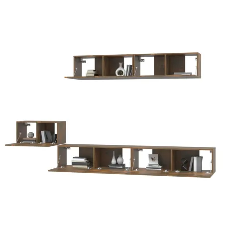 Ensemble de meubles TV 5 pcs Chêne fumé Bois d'ingénierie
