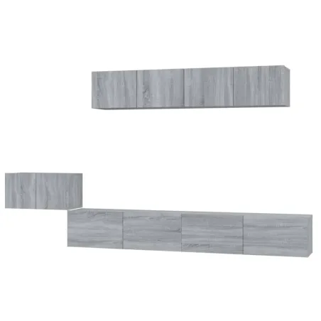 Ensemble de meubles TV 5 pcs Sonoma gris Bois d'ingénierie